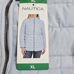 NEW Woman's Nautica Sky Blue Puffer Jacket